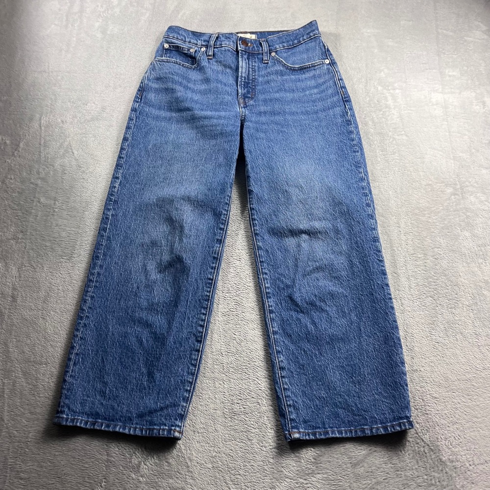 Madwell The Perfect Vintage Wide-Leg Crop Jeans Blue Denim Size 27P High Rise